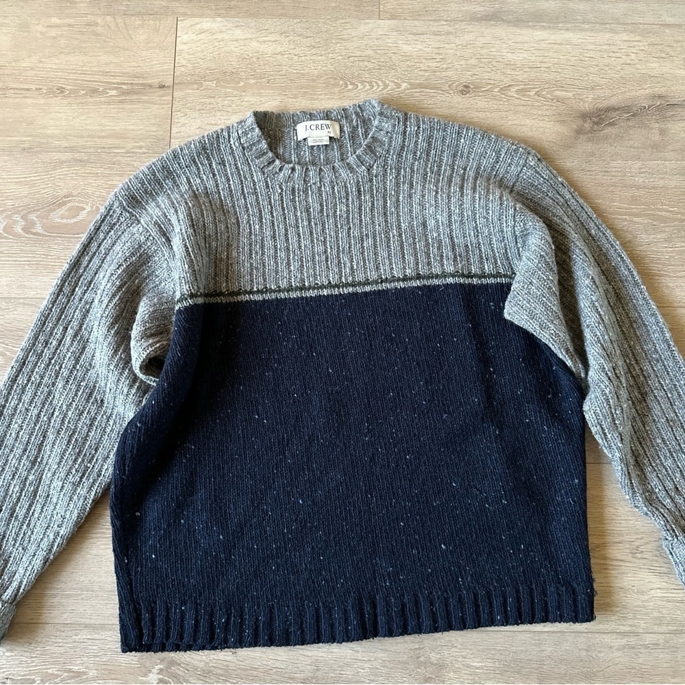 Vintage 100% Wool Sweater Knit Ribbed XL - Picture 3 of 7